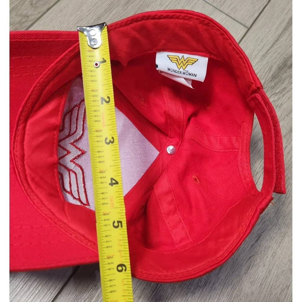 Wonder Woman Kids Red Baseball Cap Logo Rainbow Stripes Adjustable DC Comics